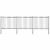 vidaXL Recinzione da Giardino con Punta a Lancia in Acciaio 537x150 cm Nero