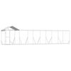vidaXL Cuccia Cani da Esterno Tetto Argento 10x2x2,5 m Acciaio Zincato