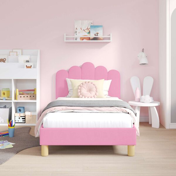 vidaXL Struttura letto per bambini con testata Rosa 80 x 160 cm