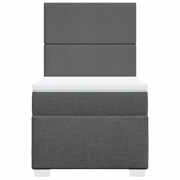 vidaXL Giroletto a Molle con Materasso Grigio Scuro 100x200 cm Tessuto