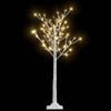 vidaXL Albero Natale 128 LED 1,2 m Salice Bianco Caldo Interno Esterno