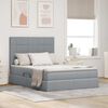 vidaXL Letto con contenitore e materasso Grigio chiaro 140 x 200 cm