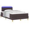 vidaXL Letto a Sorgente LED con led Marrone Scuro 120 x 190 cm Tessuto