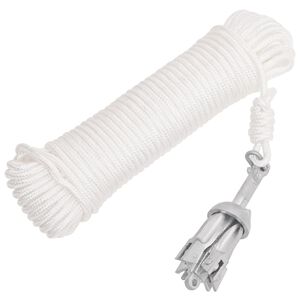 vidaXL Ancora Pieghevole con Corda Argento 0,7kg Ghisa Zincata a Caldo