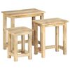 vidaXL Tavolini Impilabili 3 pz in Legno Massello di Mango