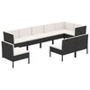 vidaXL Set Divani da Giardino 9 pz con Cuscini in Polyrattan Nero