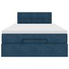 vidaXL Struttura Letto Pouf con Materasso Blu Scuro 120x200 cm Velluto
