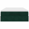 vidaXL Pouf Letto con Materasso Verde Scuro 120x190 cm Velluto