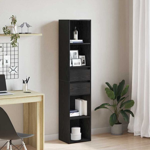 vidaXL Armadio per Libri Rovere Nero 36 x 30 x 171 cm