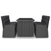 vidaXL Set da Pranzo da Giardino 9 pz con Cuscini in Polyrattan Nero