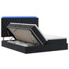 vidaXL Letto con contenitore LED e materasso Nero 180 x 200 cm Velluto