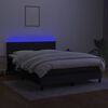 vidaXL Letto a Molle con Materasso e LED Nero 140x190 cm in Tessuto
