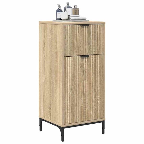 vidaXL Mobile da Bagno con porta rovere sonoma 39.5 x 36 x 88 cm