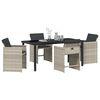vidaXL Set da Pranzo per Giardino 5 pcs Grigio chiaro polyrattan