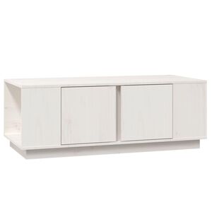 vidaXL Tavolino da Salotto Bianco 110x50x40 cm Legno Massello di Pino
