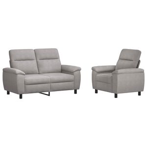 vidaXL Set di divani 2 pcs Grigio Nuvola Tessuto