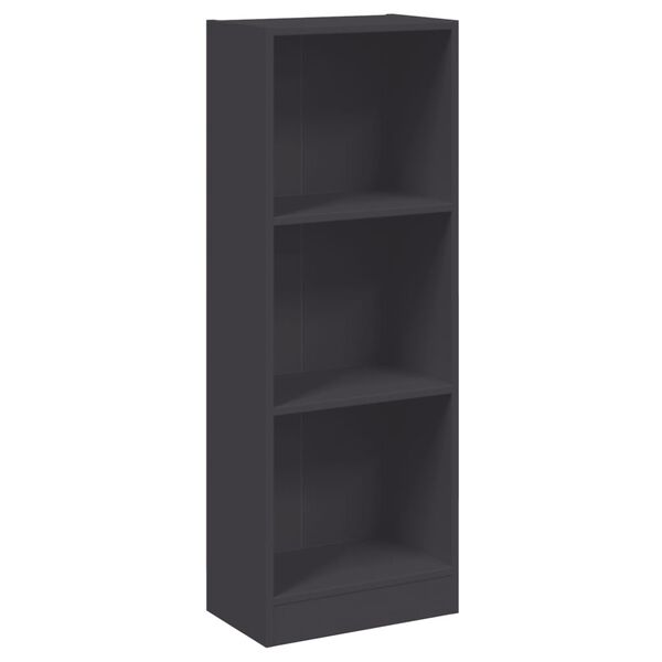 vidaXL Libreria a 3 Ripiani Grigia 40x24x109 cm in Legno Multistrato
