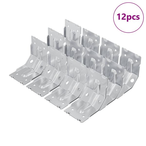 vidaXL Supporto 12 pcs Zincato 106 x 55 x 1,5mm Acciaio