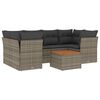 vidaXL Set Divani da Giardino 7 pz con Cuscini Grigio in Polyrattan