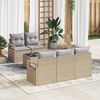 vidaXL Set di divani 6 pcs Beige e grigio polyrattan