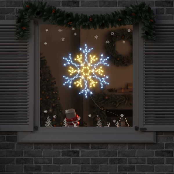 vidaXL Fiocco di Neve di Natale Bianco caldo 56 x 49 x 0,7 cm PVC