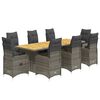 vidaXL Set Bistr&ograve; da Giardino 9 pz con Cuscini in Polyrattan Grigio