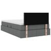 vidaXL Letto con contenitore e LED Grigio scuro 120 x 190 cm Tessuto