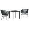 vidaXL Set da Pranzo per Giardino 9 pcs Nero Poly Rattan