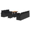 vidaXL Set Divano da Giardino 10 pz Nero polyrattan