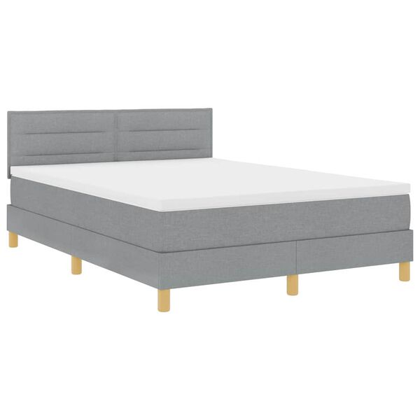 vidaXL Letto a molle con materasso Grigio chiaro 160 x 200 cm Tessuto