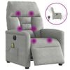 vidaXL Poltrona Reclinante Massaggi Elettrica Grigio Chiaro Microfibra