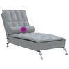 vidaXL Chaise Longue Massaggi Cuscino a Rullo Grigio Chiaro in Tessuto