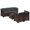 vidaXL Divano da Giardino 5 Posti con Cuscini Stile Rattan PP Marrone