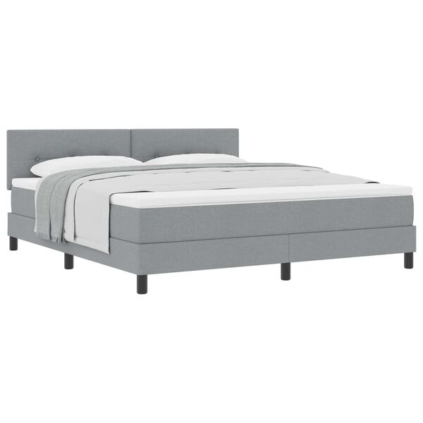 vidaXL Letto a molle con materasso Grigio chiaro 180 x 200 cm Tessuto