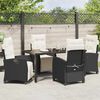 vidaXL Set da Pranzo per Giardino con cuscino 5 pcs Nero polyrattan