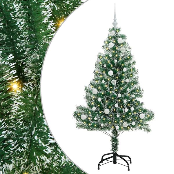 vidaXL Albero di Natale Artificiale Imbiancato con Luci LED 150 cm
