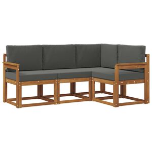 vidaXL Set di divani da esterno 4 pz 4-Posti Naturale e Antracite