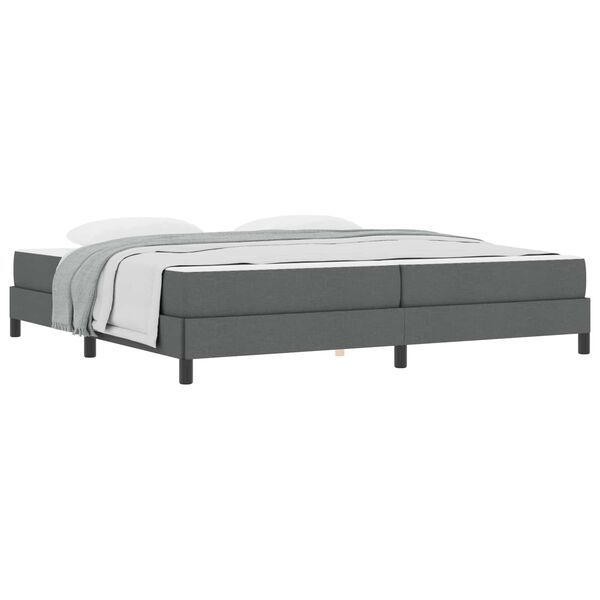 vidaXL Letto a molle con materasso Grigio scuro 200 x 200 cm Tessuto