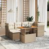 vidaXL Set Divani da Giardino 7 pz con Cuscini Beige in Polyrattan