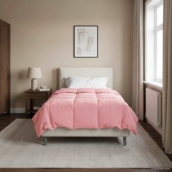 vidaXL Duvet Invernale Trapuntato Rosa 140 x 220 cm Microfibra