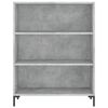 vidaXL Libreria Grigio Cemento 69,5x32,5x90 cm in Legno Multistrato