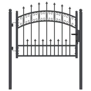 vidaXL Cancello con Punta a Lancia KAMPEN 103 x 75 cm Acciaio Grigio