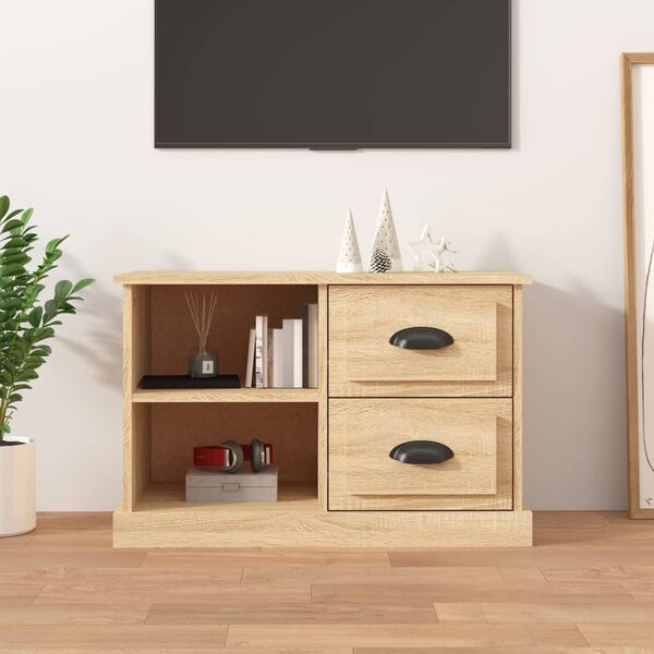 vidaXL Mobile Porta TV Rovere Sonoma 73x35,5x47,5 cm Legno Multistrato