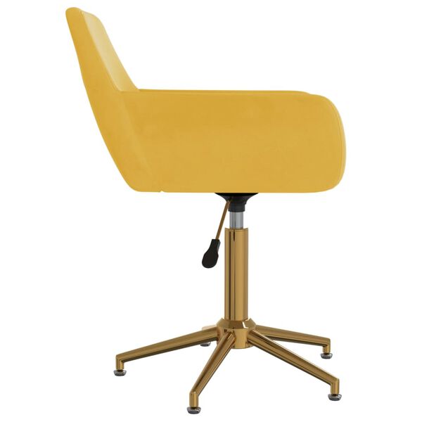 vidaXL Sedia da Pranzo Girevole Gialla in Velluto