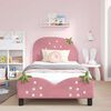 vidaXL Struttura letto bambini con testata Rosa 90 x 190 cm Velluto