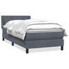 vidaXL Giroletto a Molle con Materasso Grigio Scuro 80x210 cm Velluto
