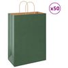 vidaXL Sacchetti di Carta 50 pz con Manici Verdi 32x17x44 cm
