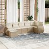 vidaXL Set Divani da Giardino 7 pz con Cuscini Beige in Polyrattan