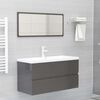 vidaXL Set Mobili da Bagno Grigio Lucido in Legno Multistrato