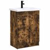 vidaXL Set di mobili per il bagno Rovere Fumo 56 x 37,5 x 81 cm